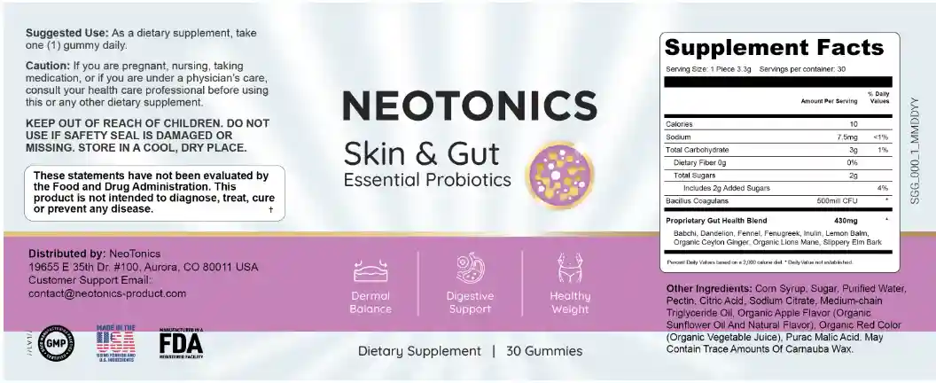 Nervovive Ingredients Label